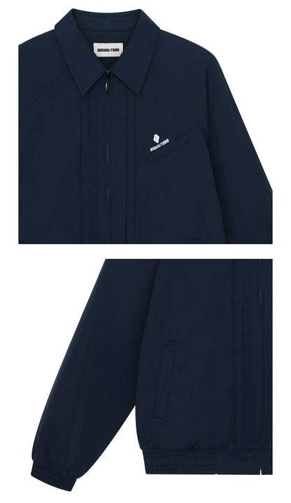 Tuck-Detail Minimalist Track Jacket