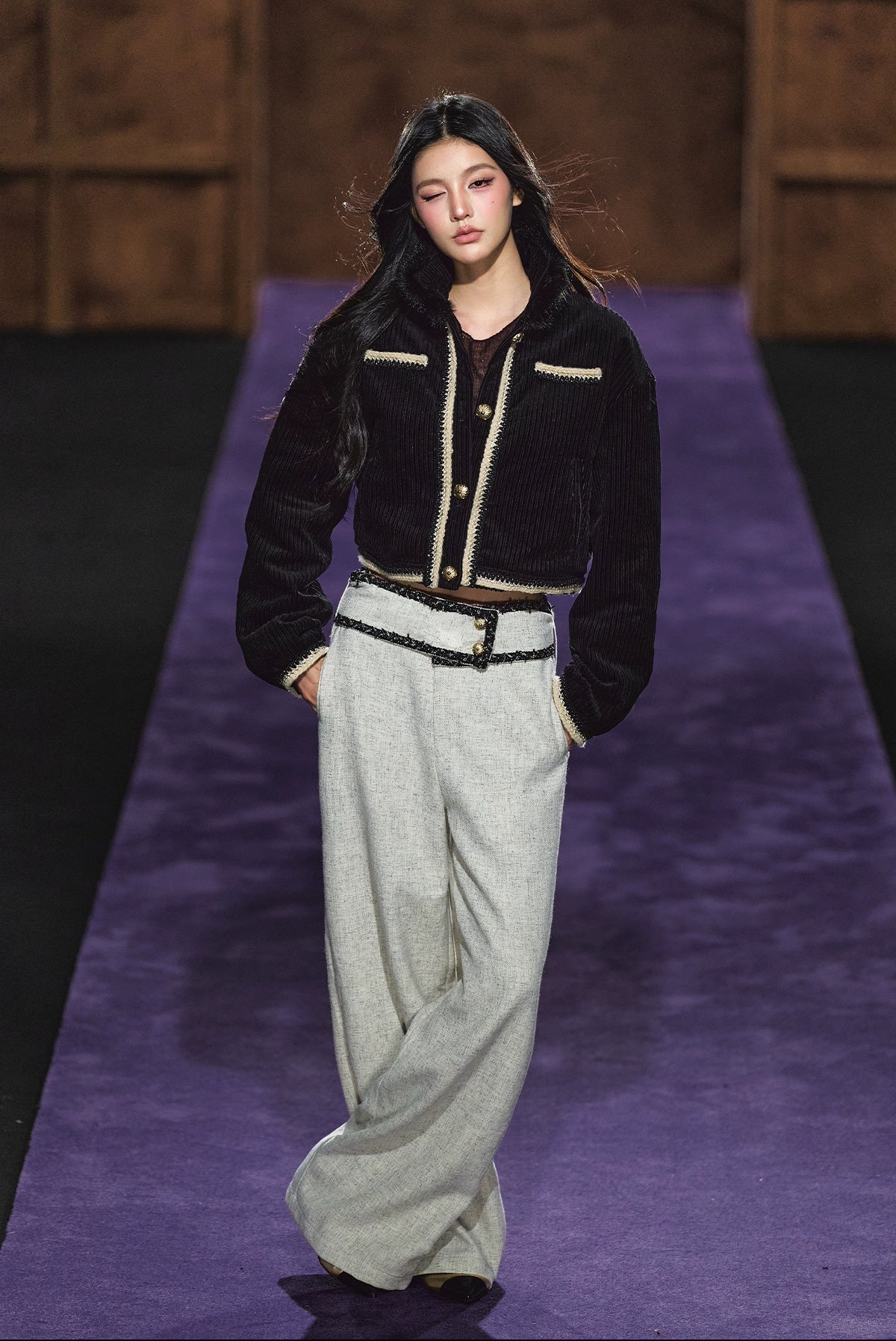 High-Waisted Tailored Wide-Leg Suit Pants