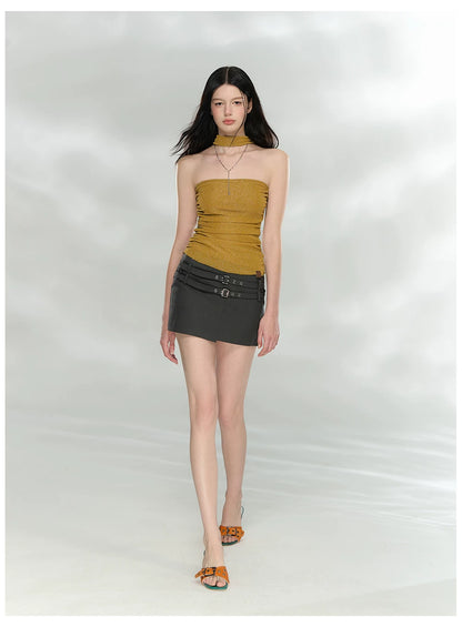 Asymmetric Tailored Mini Skirt