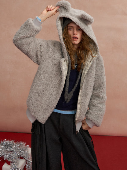 Reversible Hooded Sherpa Jacket