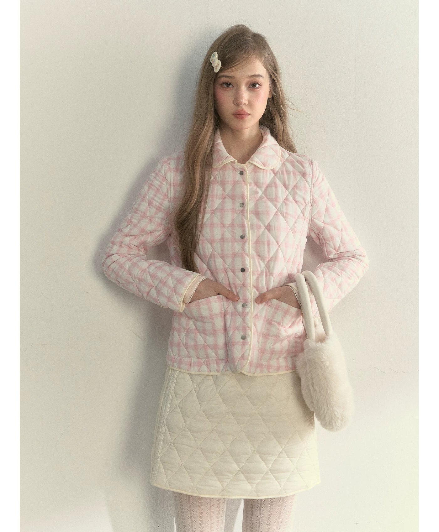 Reversible Quilted Doll Collar Jacket &amp; Skirt Set