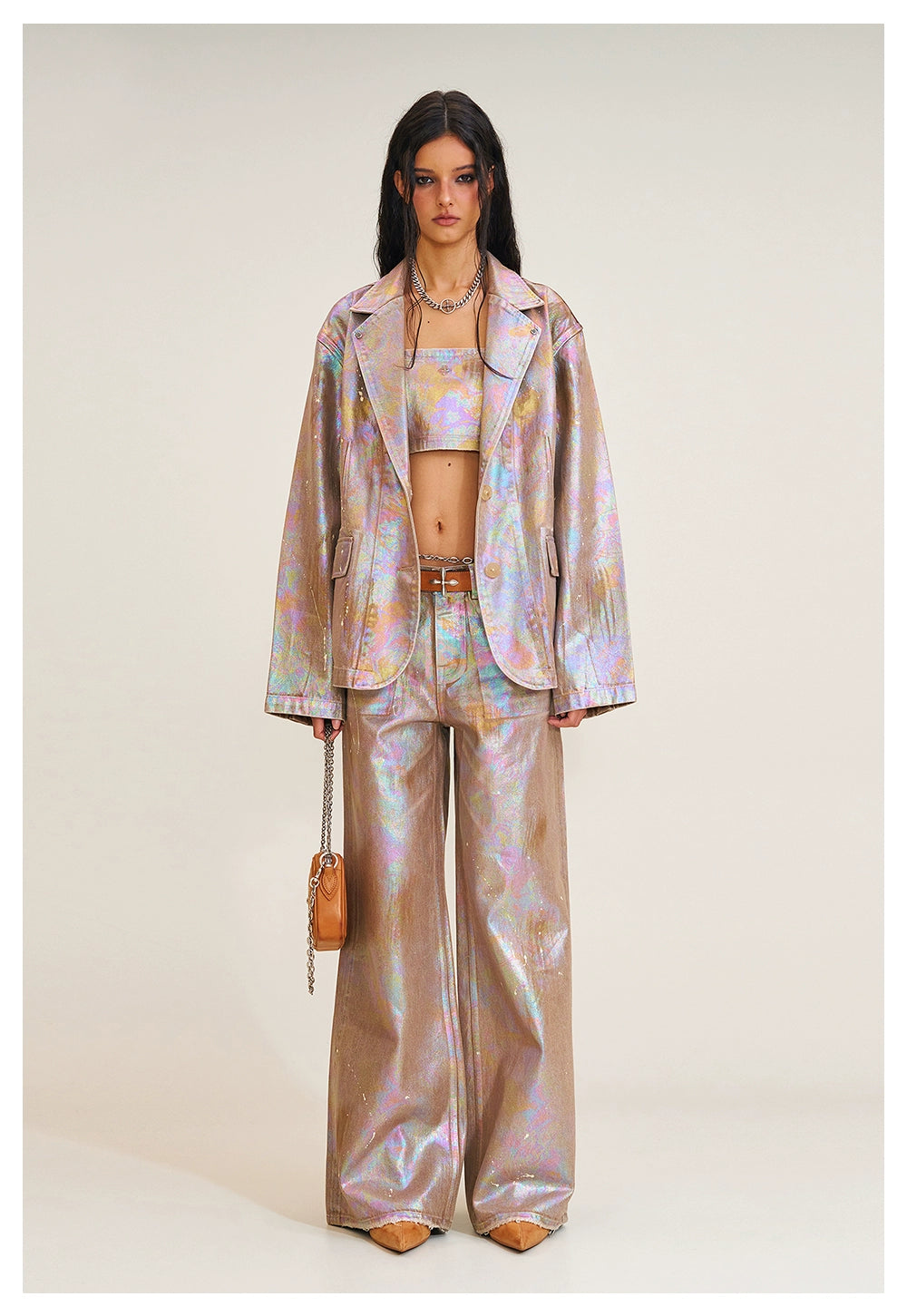 Iridescent Denim Blazer