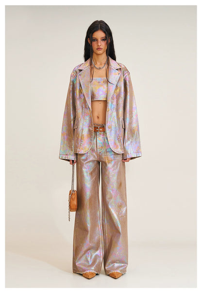 Iridescent Denim Blazer