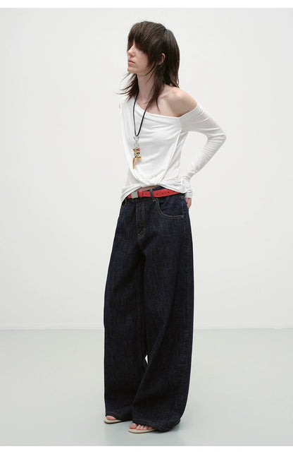 Chugangxi Draped One-Shoulder T-shirt