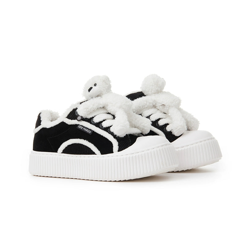 Teddy Fleece Platform Sneakers