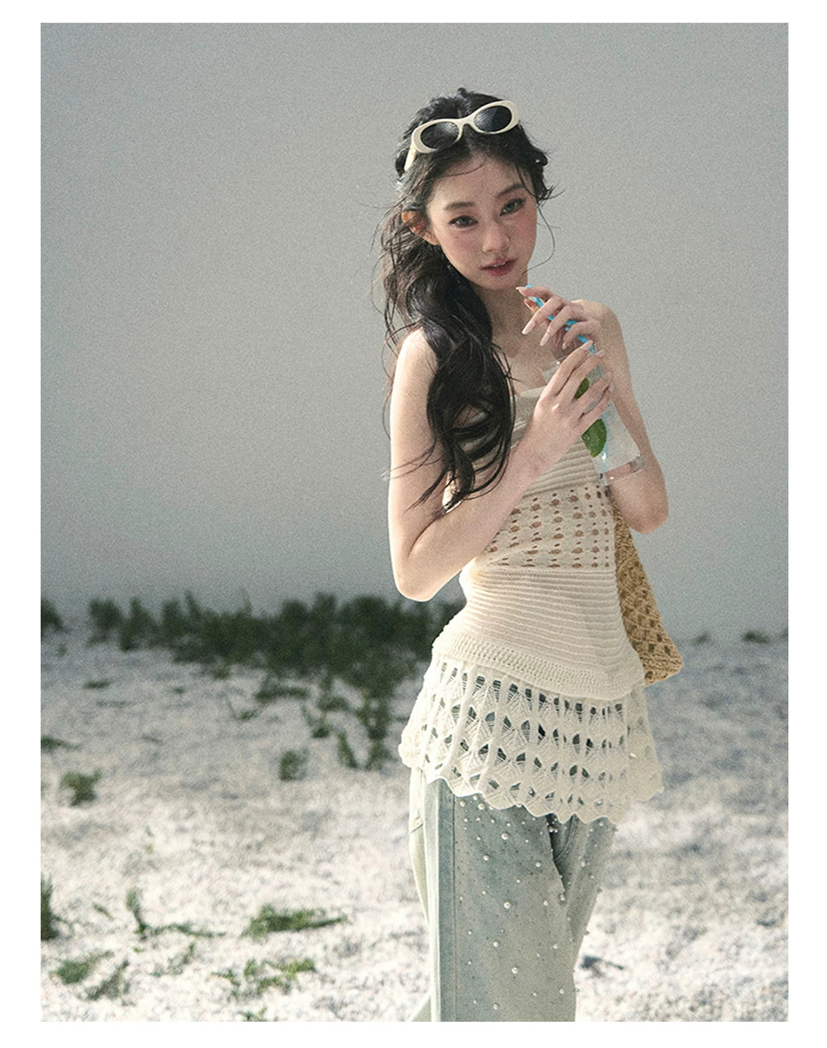 “The Space Between” Open-Shoulder Knit Camisole