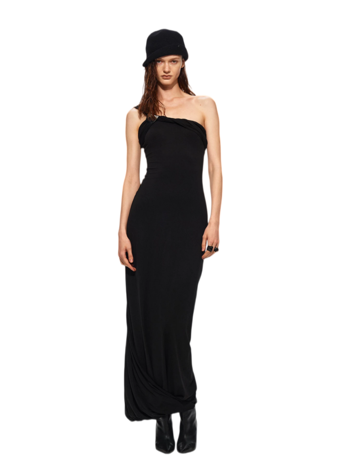 One-Shoulder Halter Maxi Dress