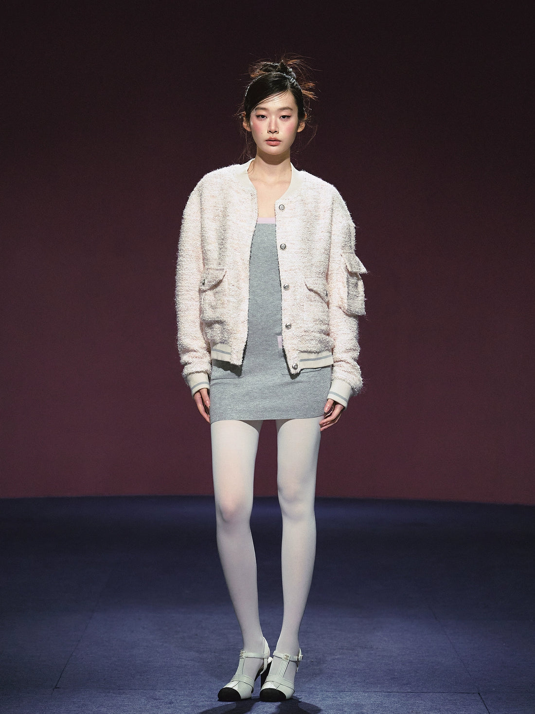 Tweed Textured Drop-shoulder Jacket