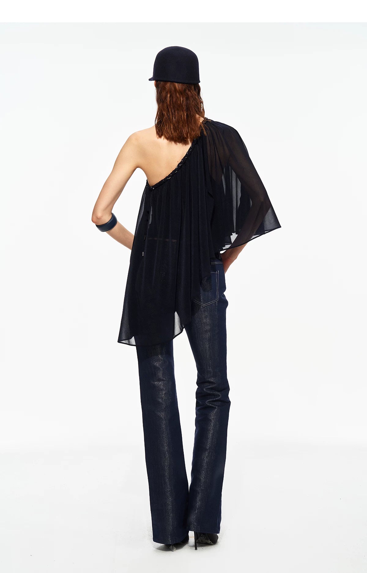 Handwoven Chain Cape Blouse