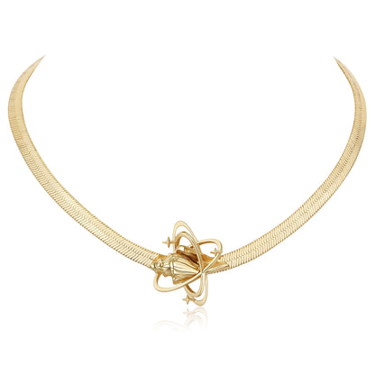 Dual-Tone Conch Star Snake Chain Choker Necklace