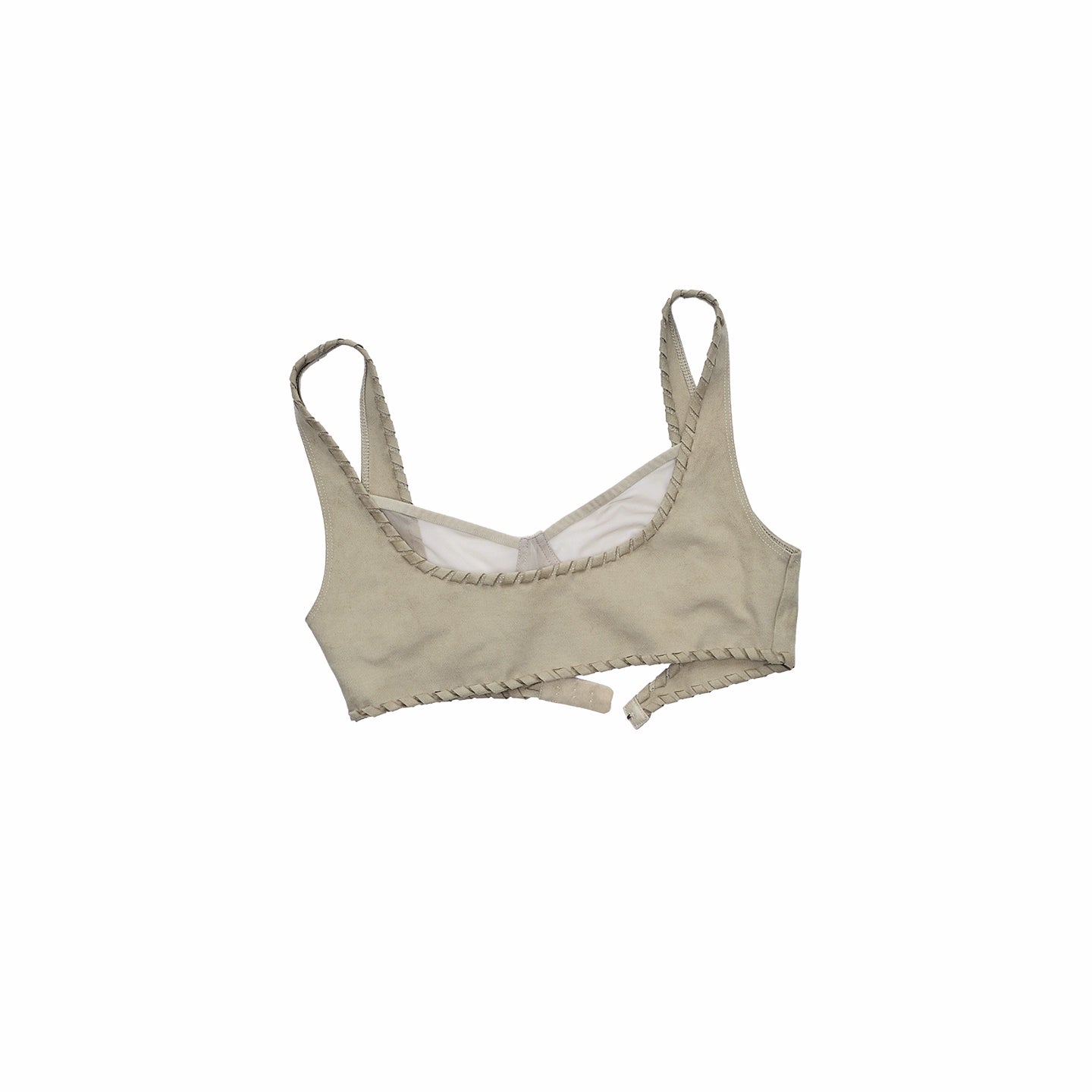 Dual-Layer Suede Lace-Up Bustie Corset