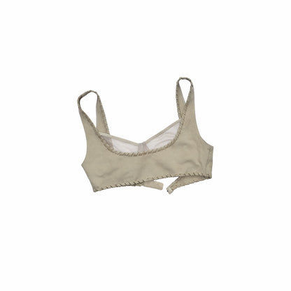 Dual-Layer Suede Lace-Up Bustie Corset