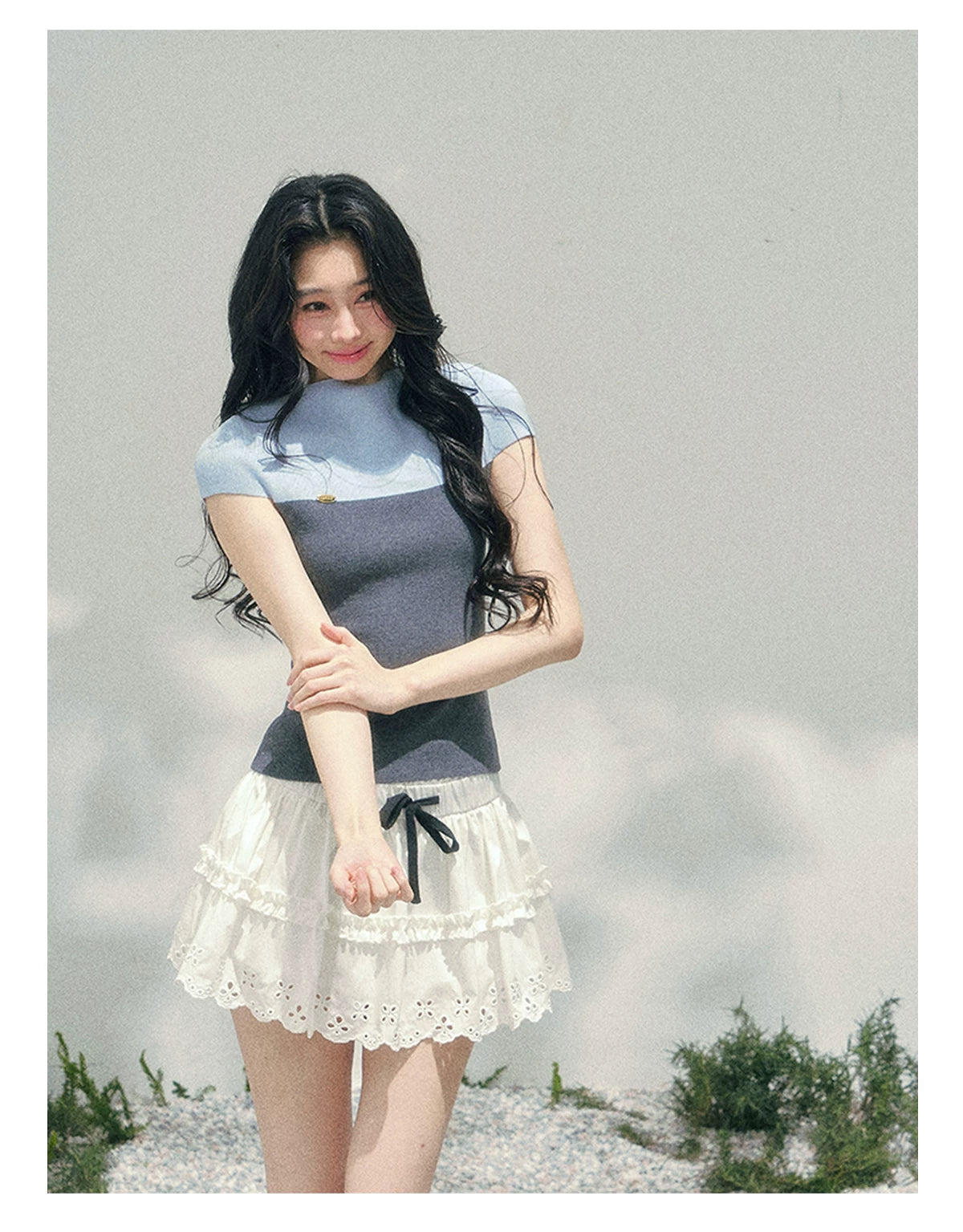 Smoky Mood Knit Crop Top