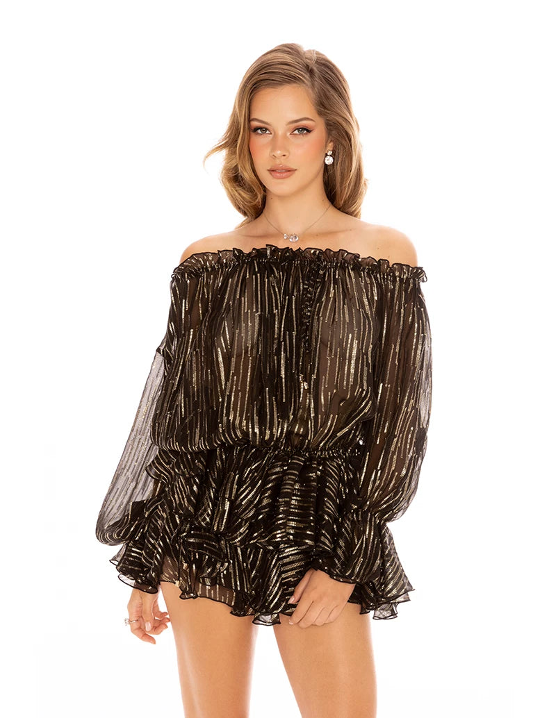Silk Ruffled Luminous Two-Piece Set