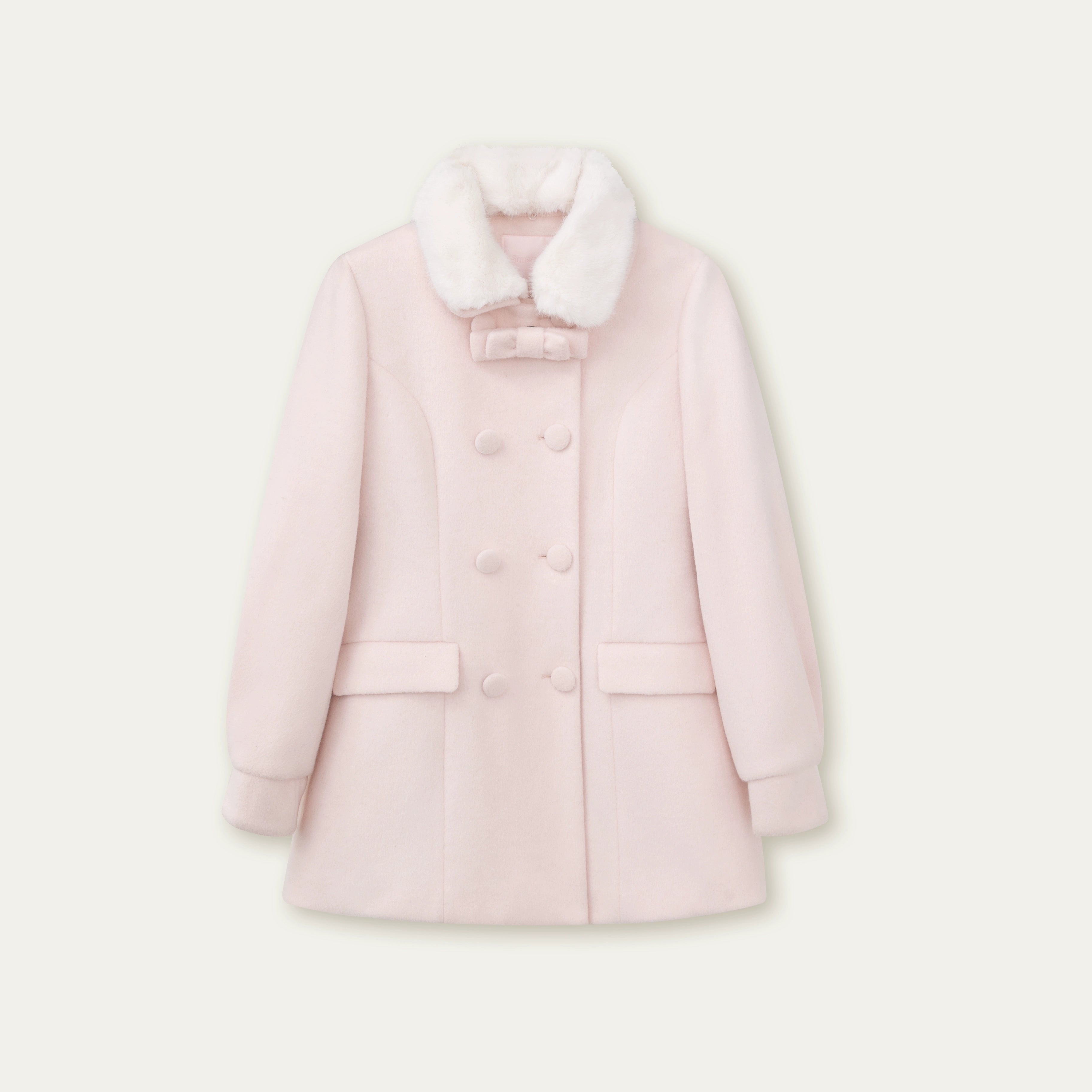 Double-Breasted Fur-Collar Lady Jacket