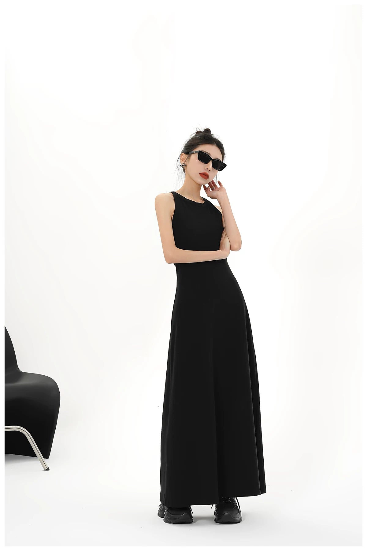 Built-In Bra Stretch Maxi Slip Dress