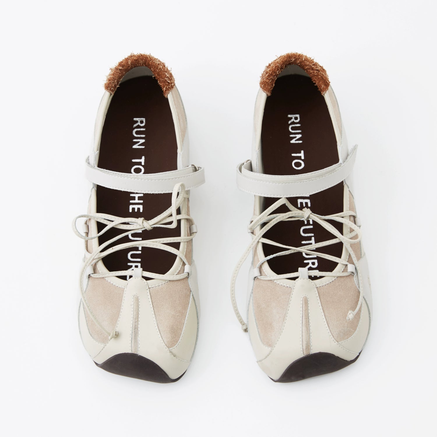 Embroidered Leather Mary Jane Ballet Flats