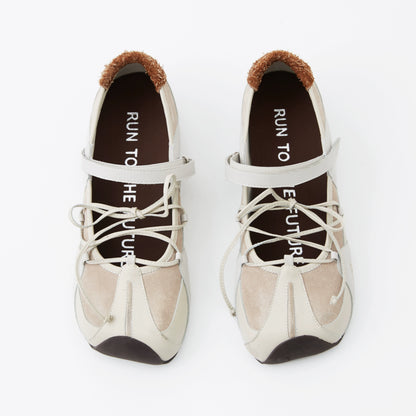 Embroidered Leather Mary Jane Ballet Flats