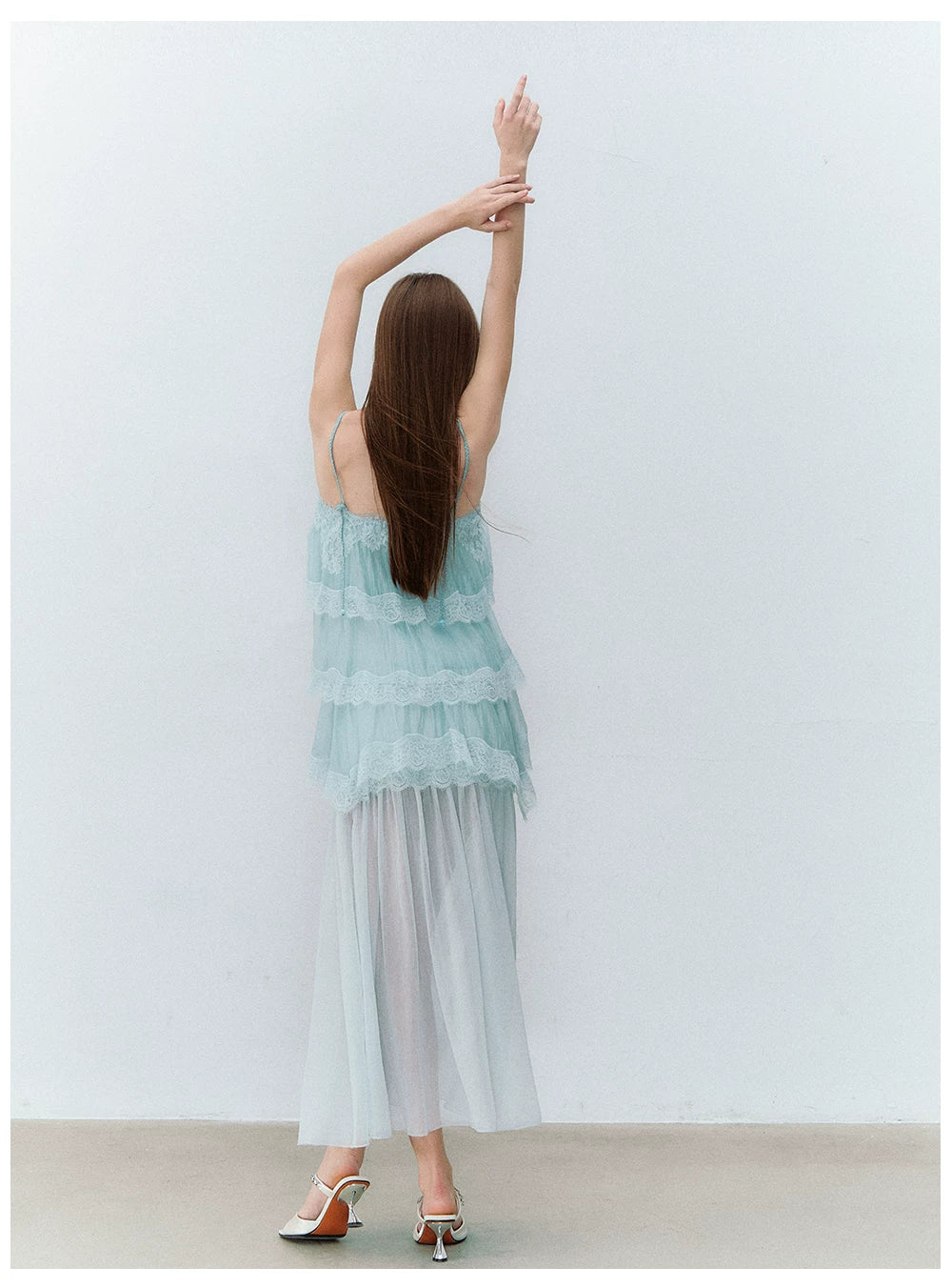 Ethereal Layered Ruffle Camisole &amp; Midi Skirt Set