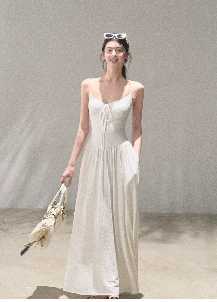 Passing Flower Shop Jacquard Backless Dress