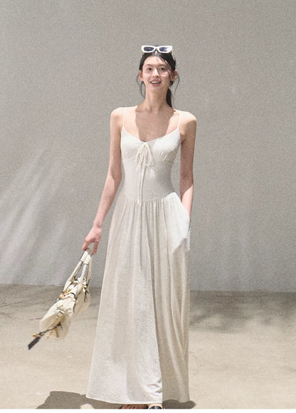 Passing Flower Shop Jacquard Backless Dress