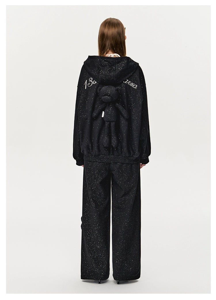 Glitter Zip-Up Hoodie