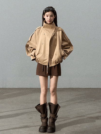 Lyocell Cotton Cropped Trench | Final Sale
