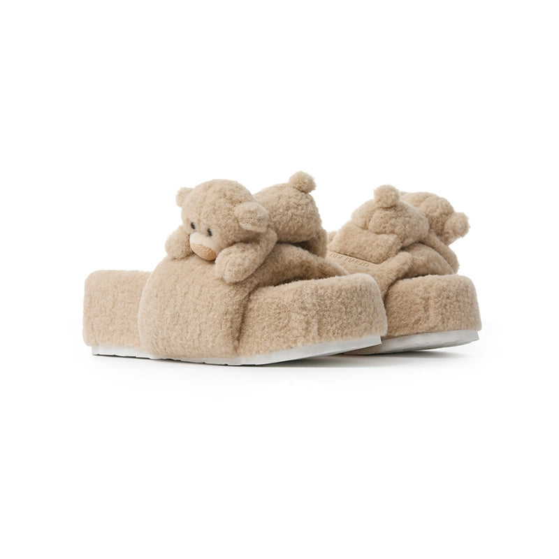 Teddy Plush Slide Slippers