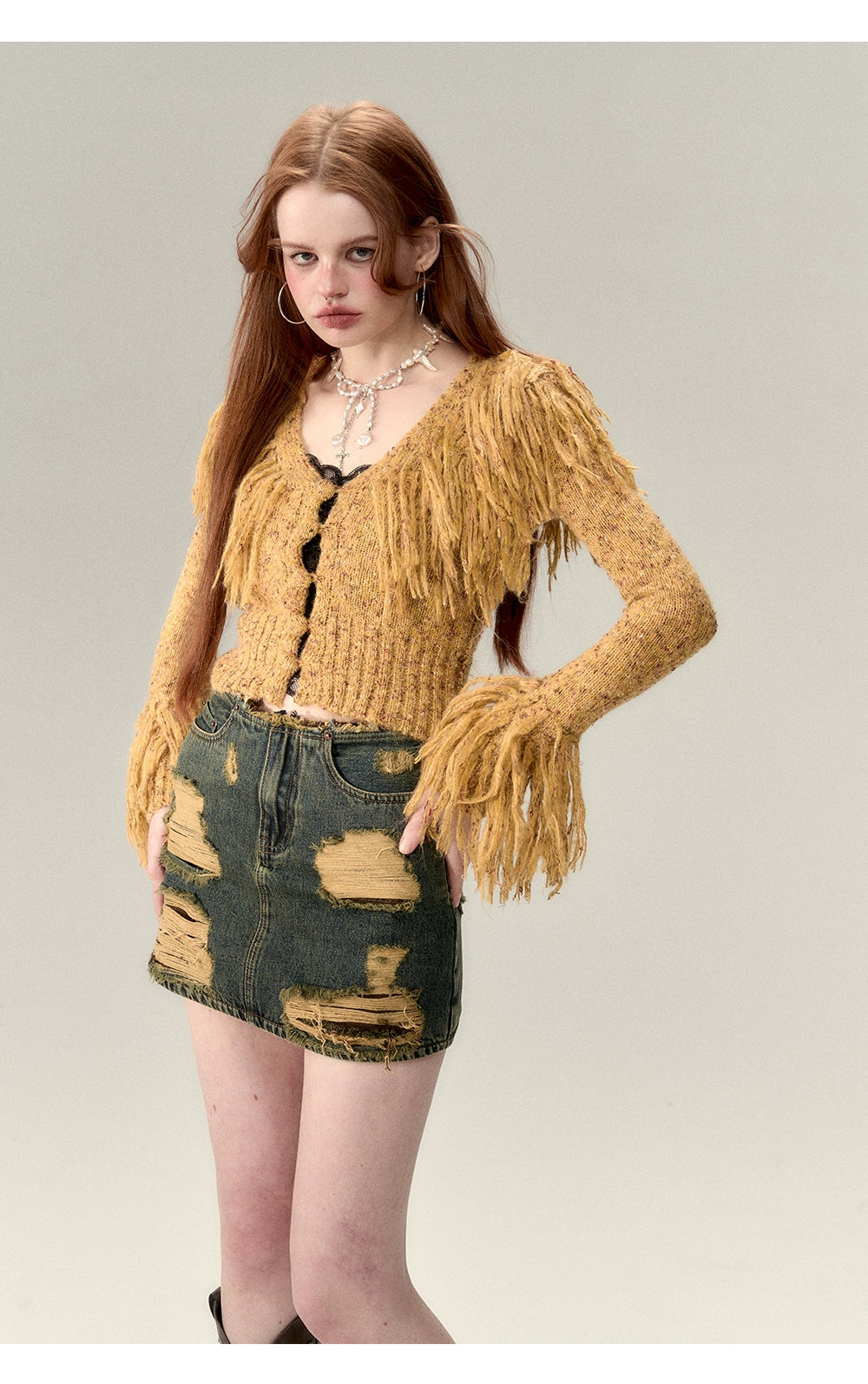 Fringe Knit Sweater - CHINASQUAD