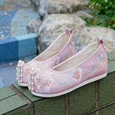 Tang Dynasty-style Ancient Chinese Embroidered Cloth Shoes - CHINASQUAD