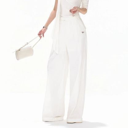 Relaxed Linen-Blend Wide-Leg Trousers
