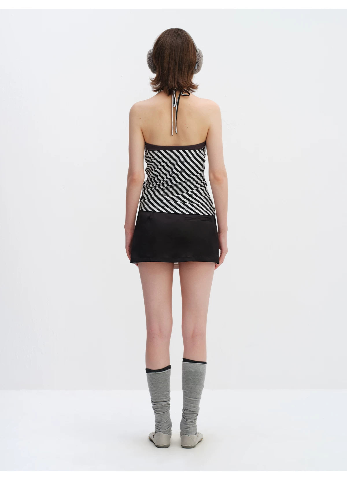 Cat Print A-Line Mini Skirt