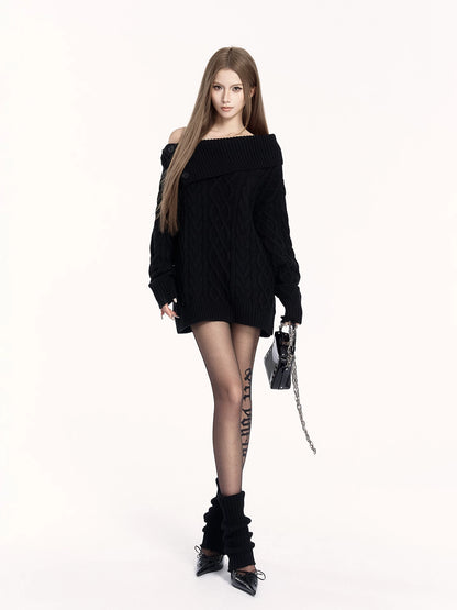 Knit Sweater &amp; Shorts Two-Piece Set