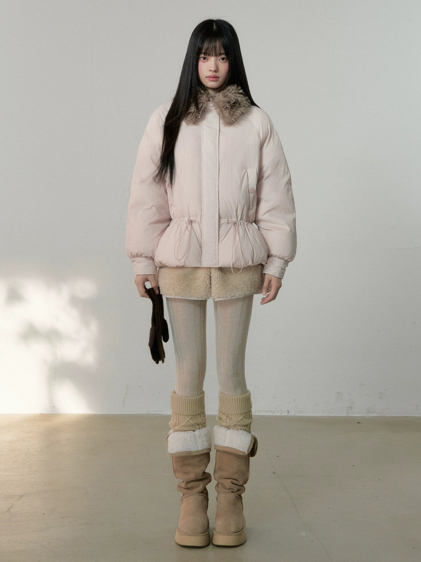 Fur Collar Sweet Puffer Down Jacket