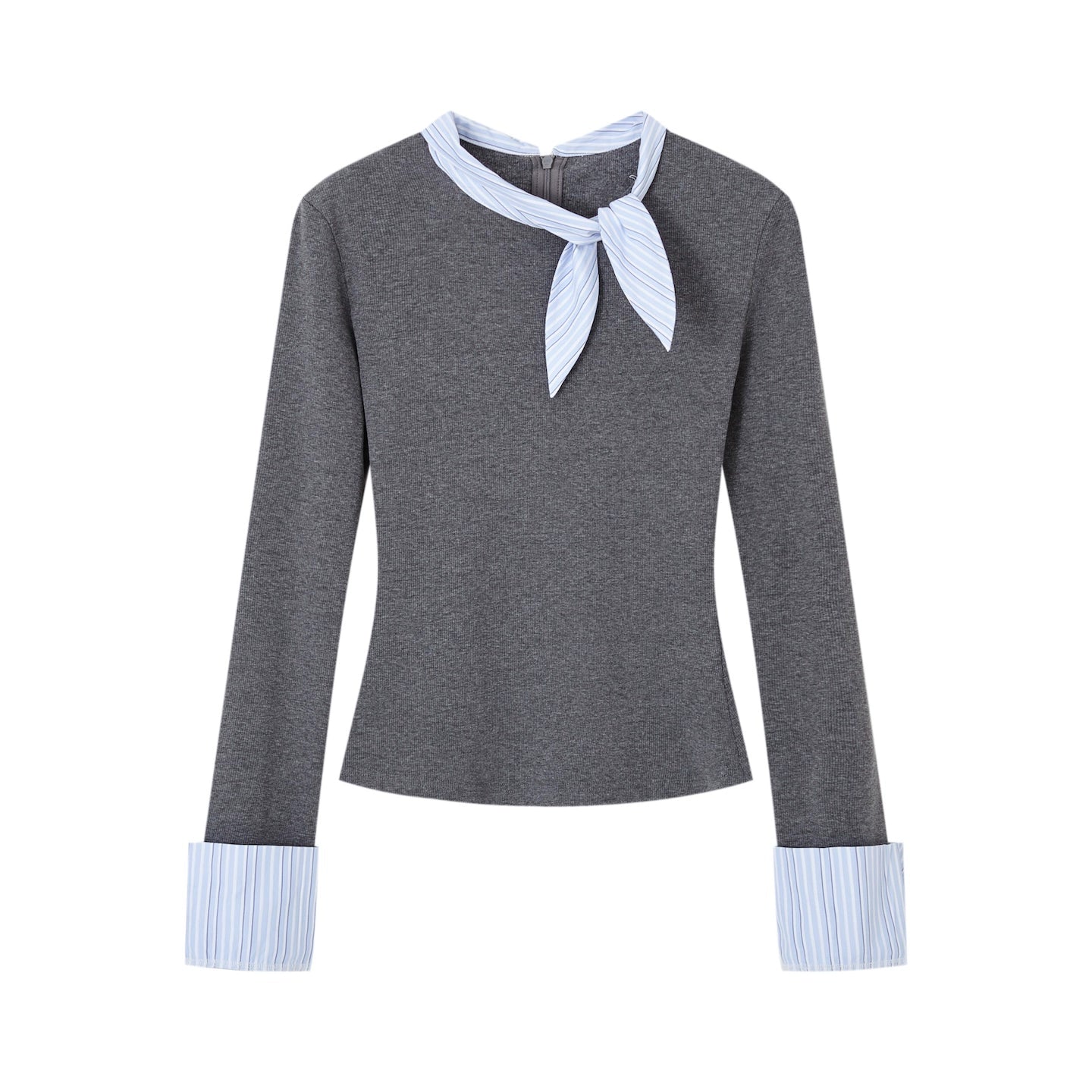 Bow-Tie Patchwork Slim Fit Base T-Shirt