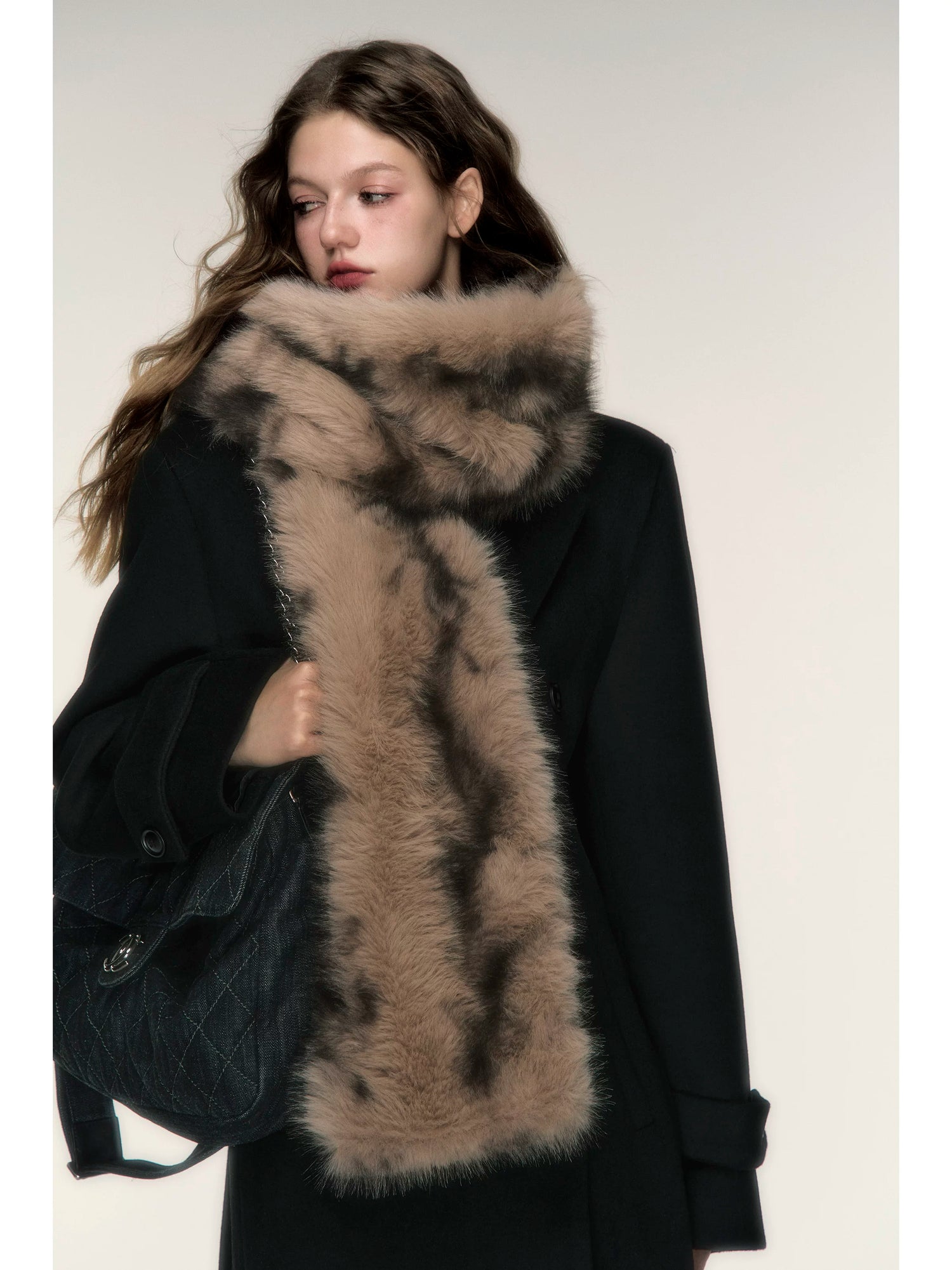 Vintage Cozy Faux Fur Winter Scarf