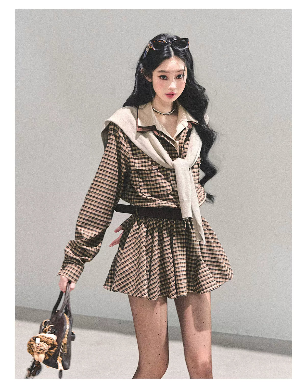 Elevated Hepburn-Style Utility Mini Dress