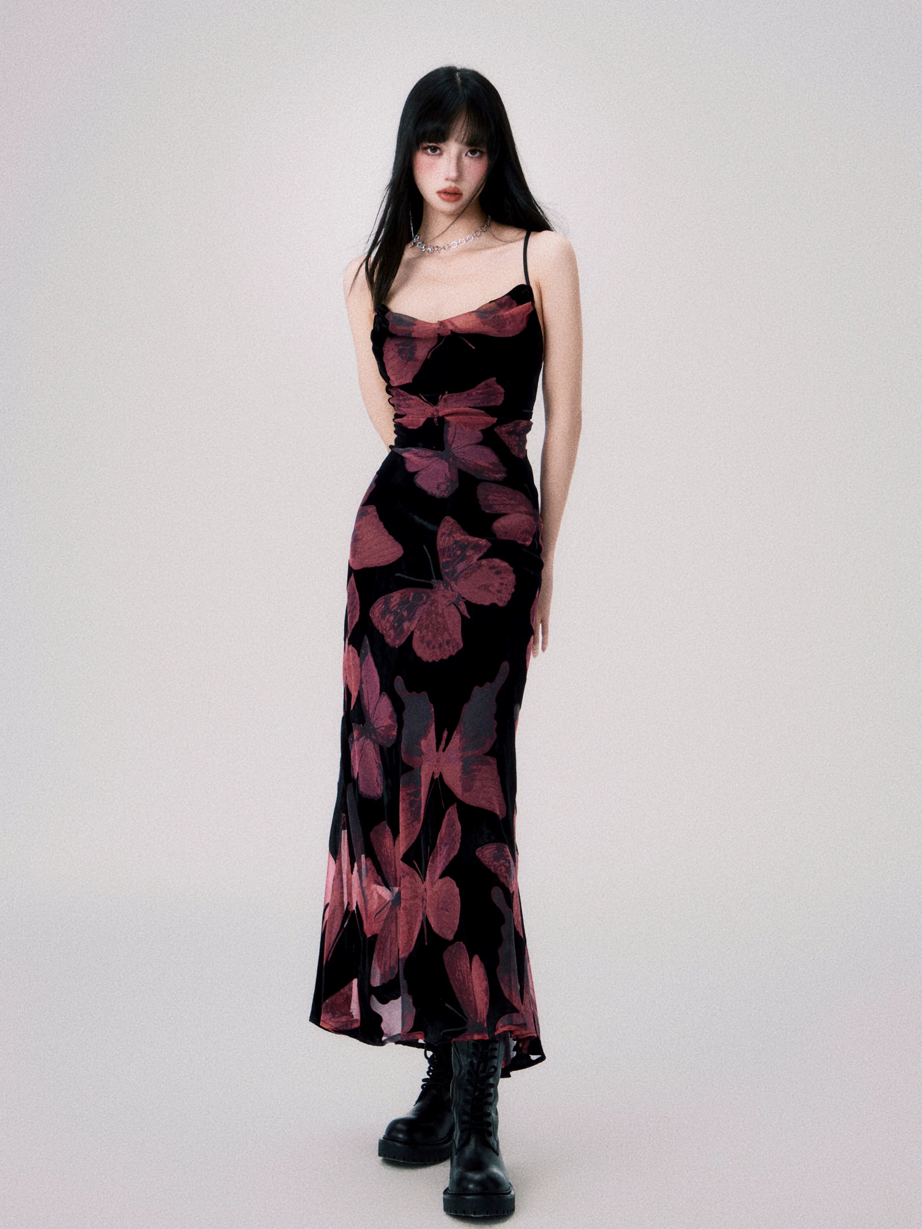 Backless New Chinese Slip Maxi Dress
