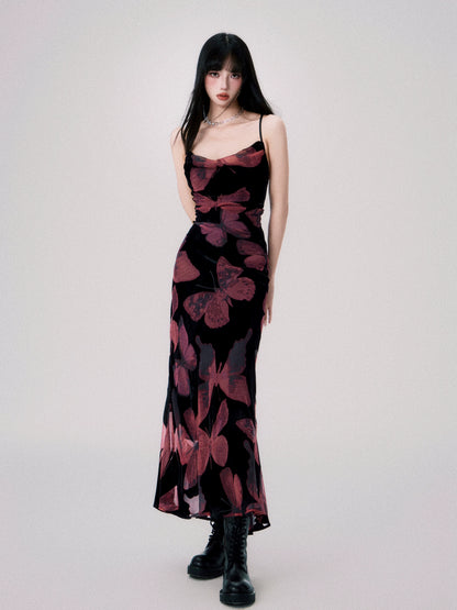 Backless New Chinese Slip Maxi Dress