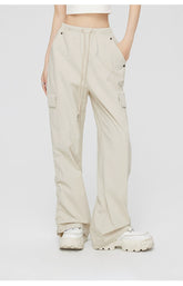 Ruched Wide-Leg Cargo Pants - CHINASQUAD