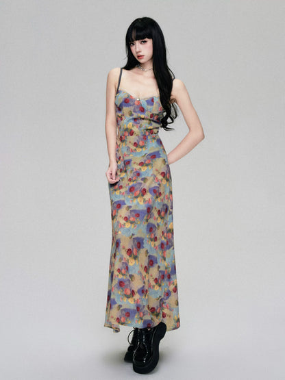 French Vintage Floral Slip Dress