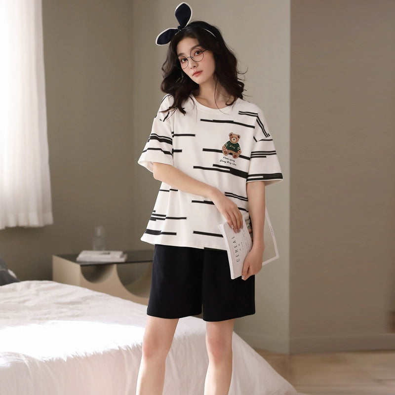 Thin Cotton Short-sleeved Pajamas