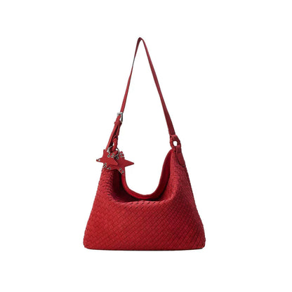 Oversized Woven Suede Tote Shoulder Bag ECODAY