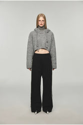 Woolen Crop Hoodie - CHINASQUAD