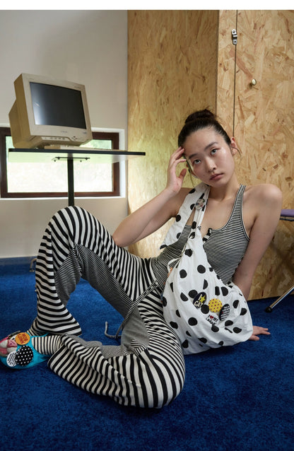 Polka Dot Adjustable Strap Hobo Bag - CHINASQUAD