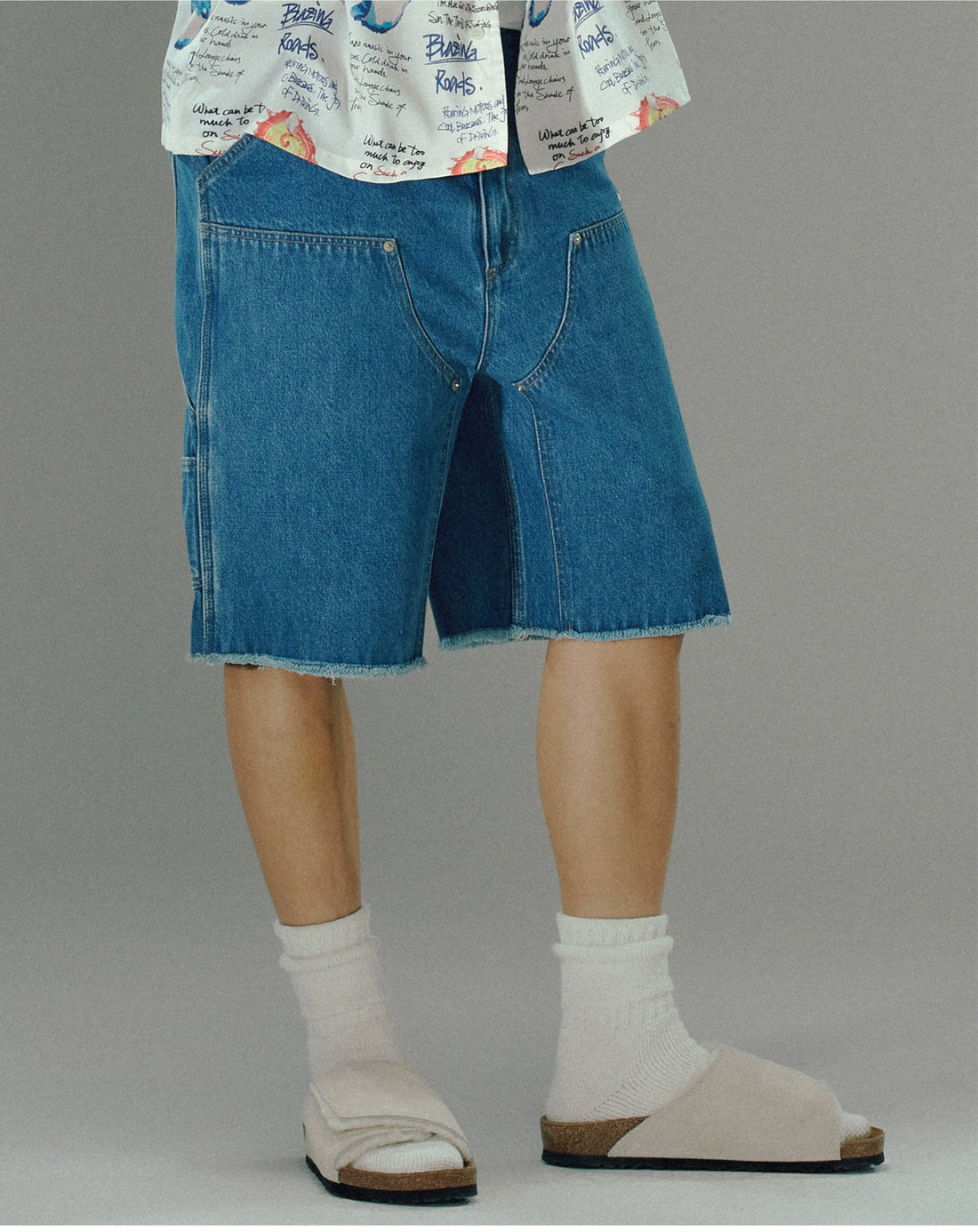 Embroidered Denim Shorts - CHINASQUAD