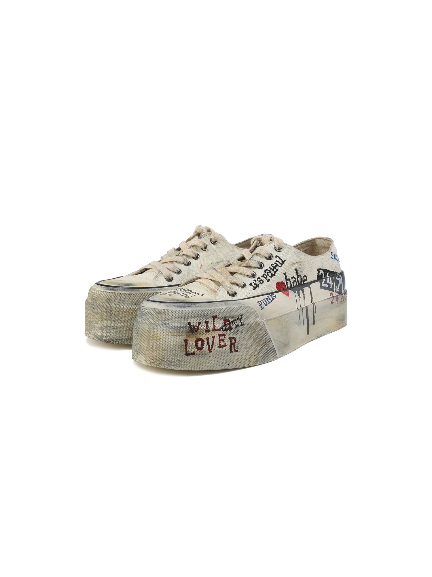 Dirty Fit Graffiti Platform Canvas Sneakers