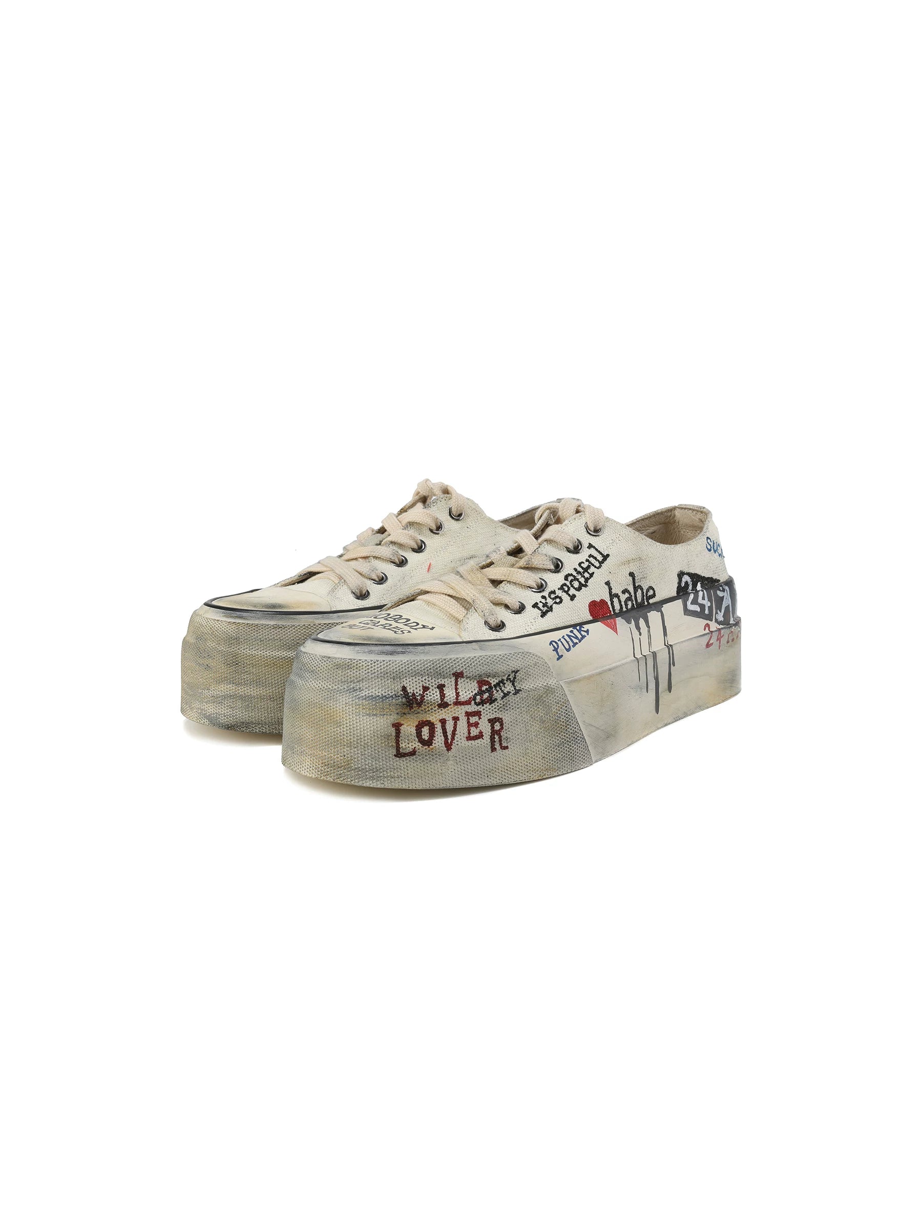 Dirty Fit Graffiti Platform Canvas Sneakers