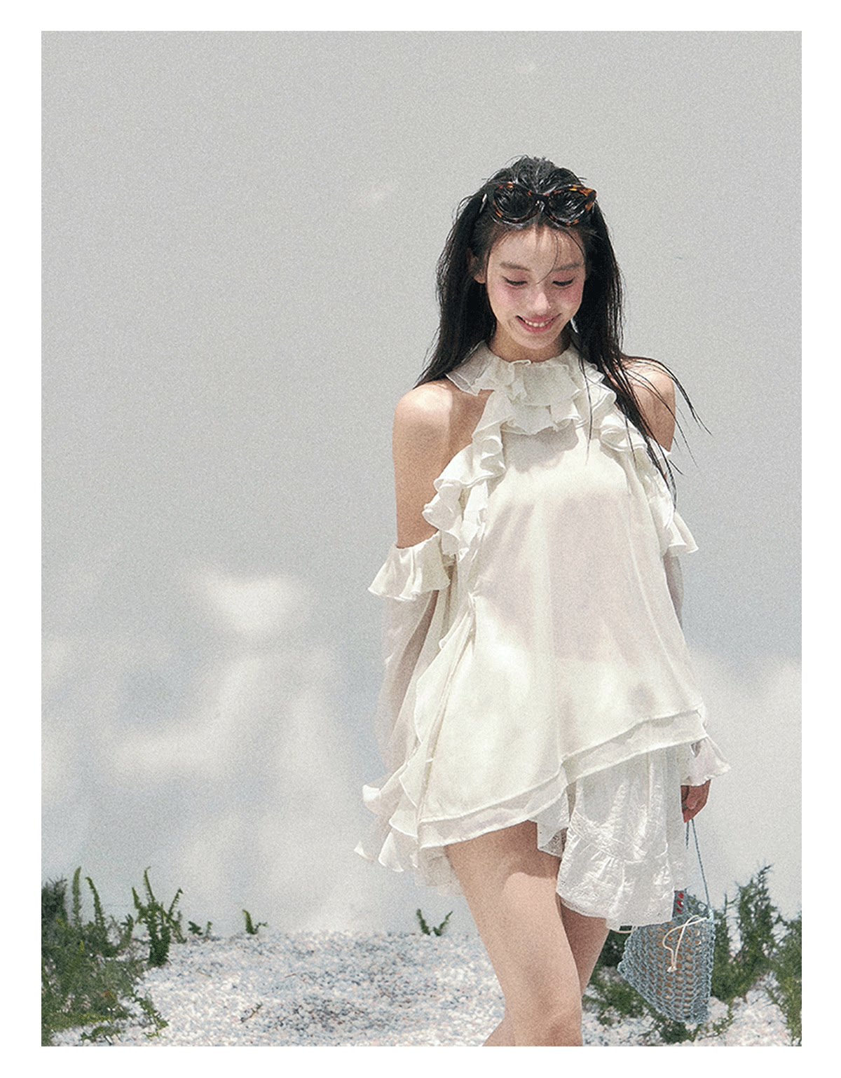 Heidi Ruffle Shoulder Blouse