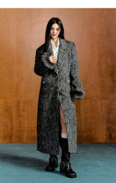 Detachable Fur Collar Wool Coat - CHINASQUAD